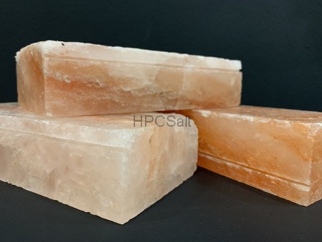 Соляной кирпич 20*10*5см шлифованный с пазом для монтажа из Гималайской соли не торцованный